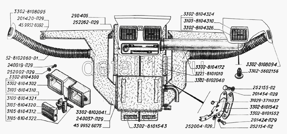 Схема печки газель 3302