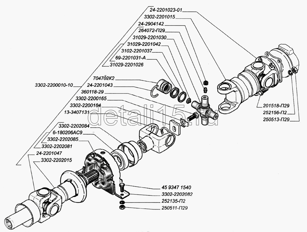 Карданный вал газ 3302 старого образца