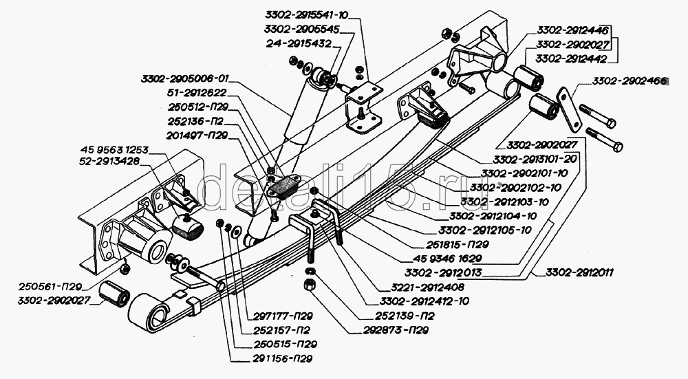 Подвеска 3302 схема