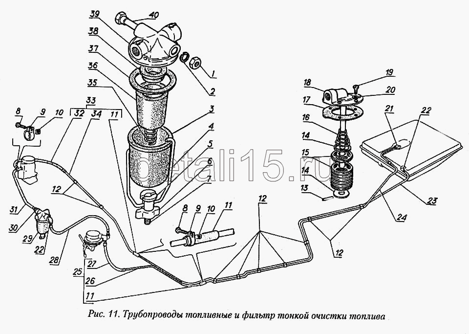 Фильтр топливный тонкой очистки газ 3110