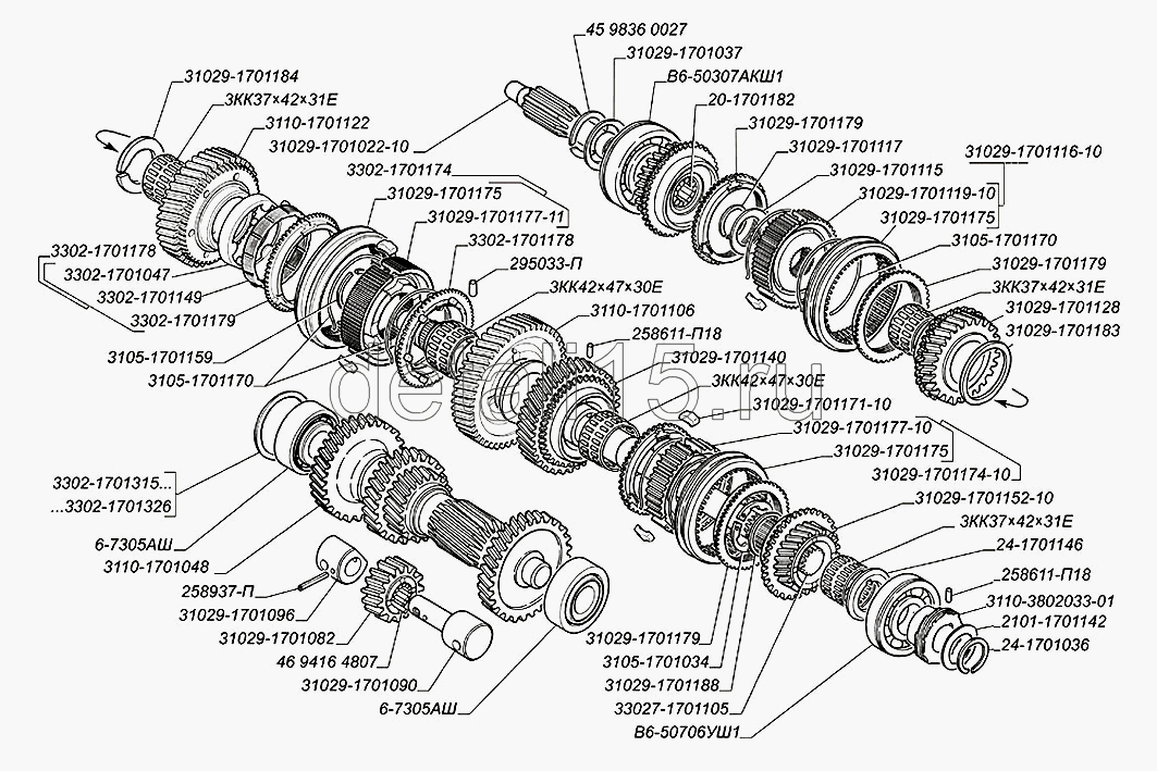 Передачи газель схема