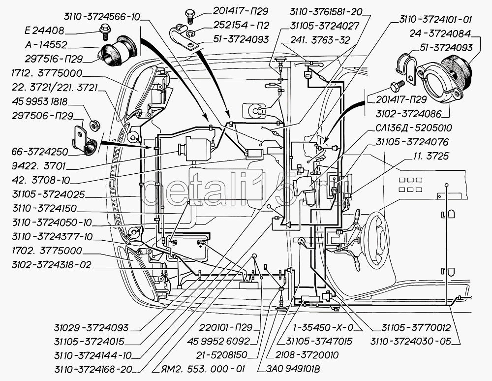 Схема стоп сигнала газ 3110