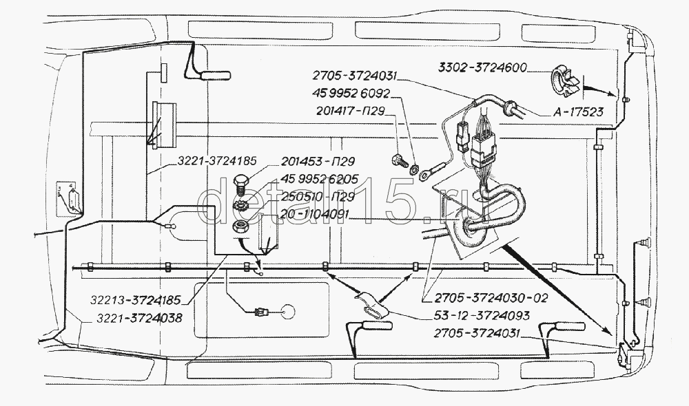 Газ 32213 схема салона