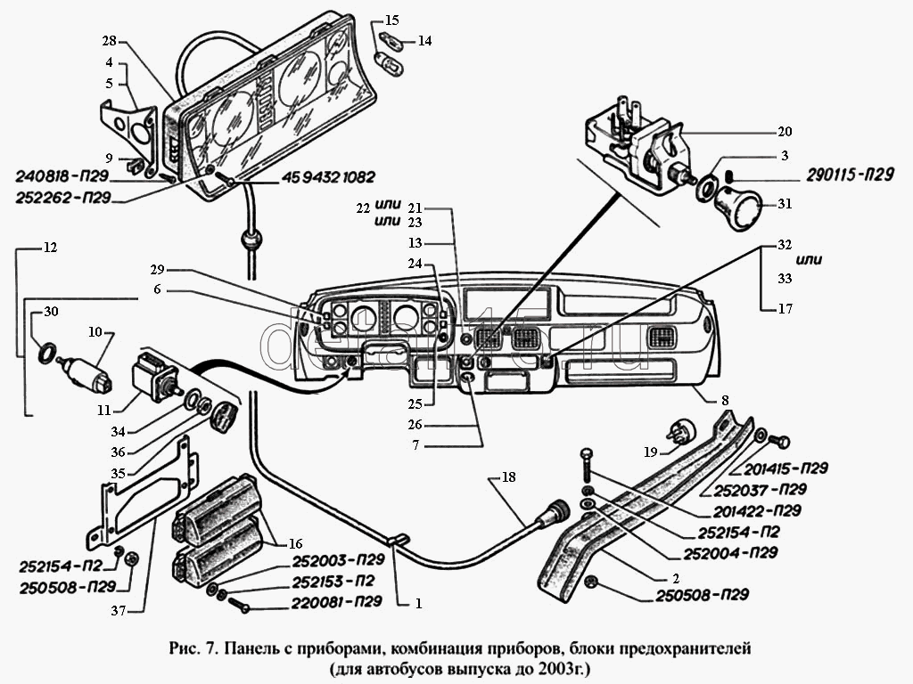 Панель газель схема