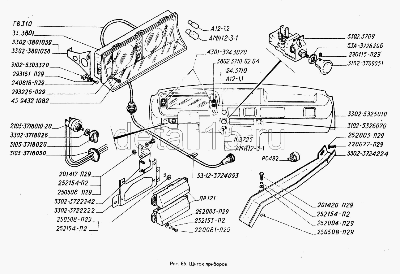 Автокаталог ГАЗ-3302 (ГАЗель) - Щиток приборов